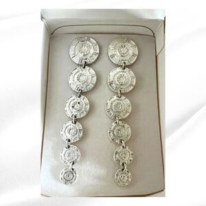 RARE "First in Line" Silver Tone Dangle Earrings by Mark. - 2011 NIB